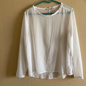Sheer White Women's long sleeve top